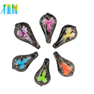 MC0042 Vintage Inner Fashion Men's Wedding PartyNecklace Flower glass pendant for Christmas Gift